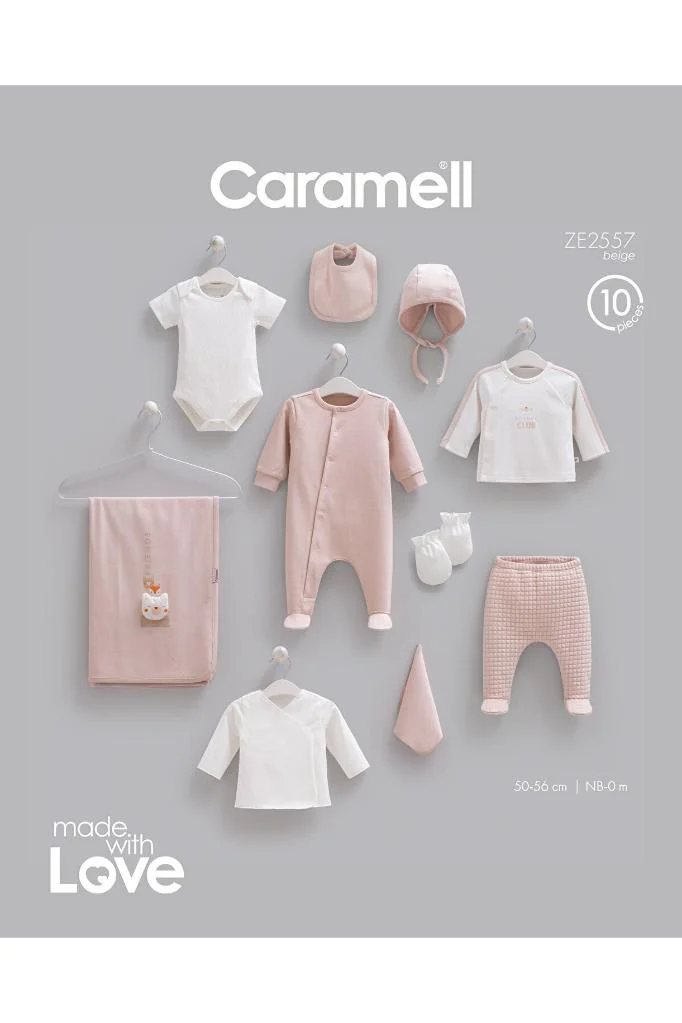Caramell %100 Pamuk Friends 10'lu Set 0-3 Ay 50-56 cm Bej CRML.ZE2557.BEJ Fiyatı, Yorumları ve Özellikleri
