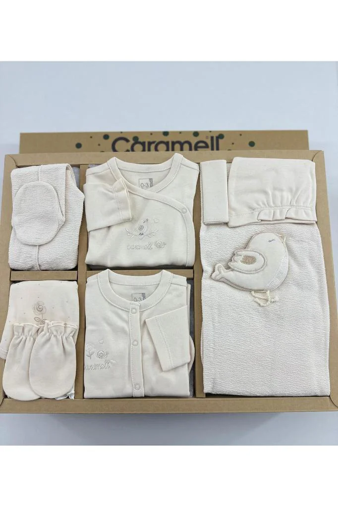 Caramell %100 Pamuk Happy Spring 10 Parça Hastane Çıkışı Zıbın Seti Bej CRML.ZK2277.BEJ Fiyatı, Yorumları ve Özellikleri
