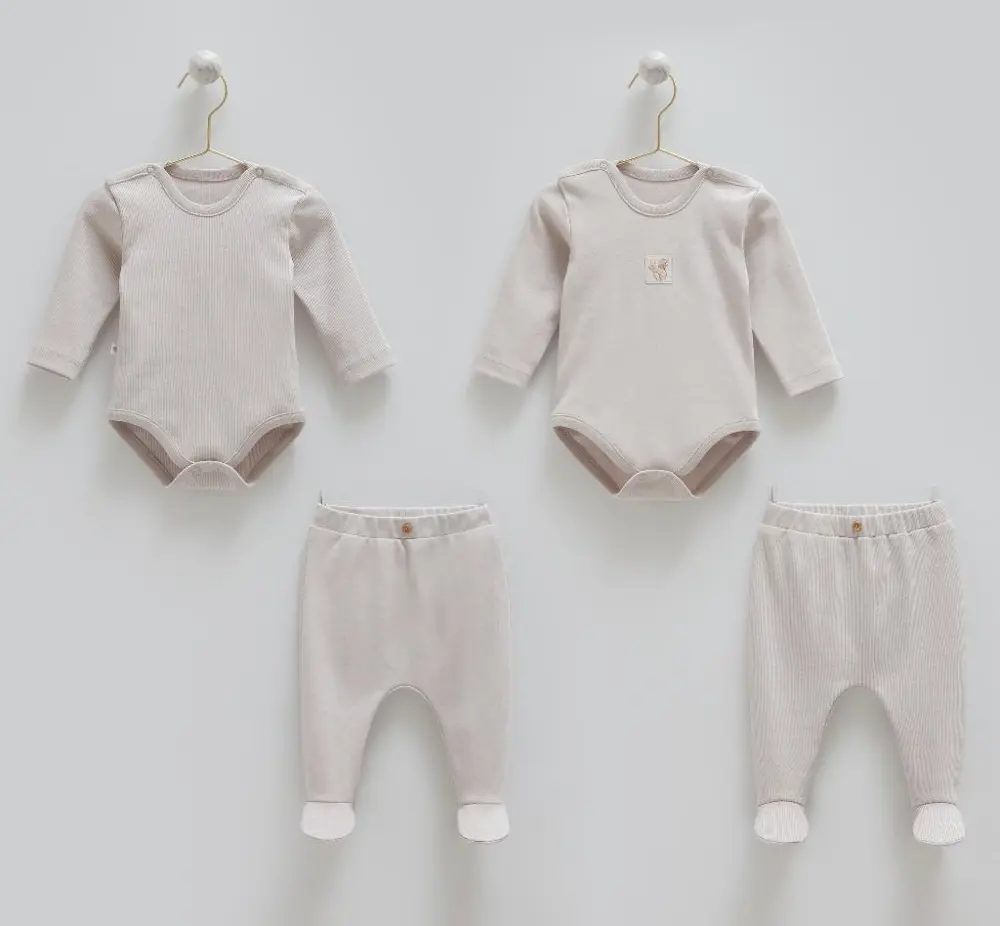 Caramell %100 Pamuk Hello Forest 4'lü Body Pantolon Set CRML.BPE1