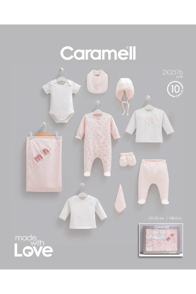 Caramell %100 Pamuk Mini Style 10 Parça Hastane Çıkışı Zıbın Seti Pembe CRML.2576.PMB Fiyatı, Yorumları ve Özellikleri