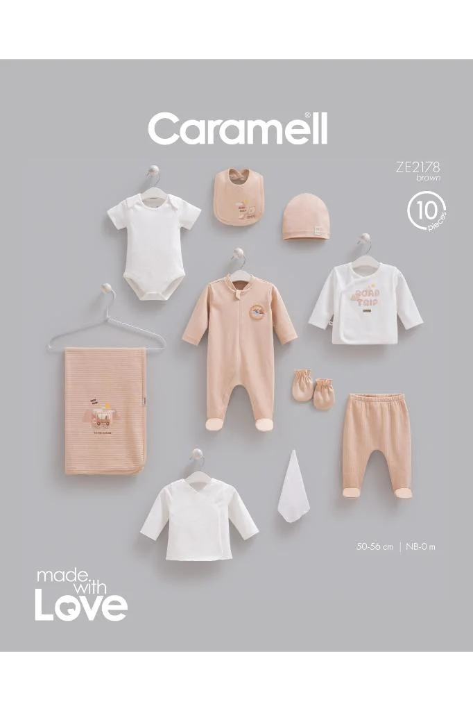 Caramell %100 Pamuk Moving Cars 10'lu Set 0-3 Ay 50-56 cm Kahve CRML.ZE2178.KHV Fiyatı, Yorumları ve Özellikleri
