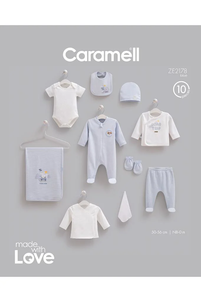 Caramell %100 Pamuk Moving Cars 10'lu Set 0-3 Ay 50-56 cm Mavi CRML.ZE2178.MAV Fiyatı, Yorumları ve Özellikleri