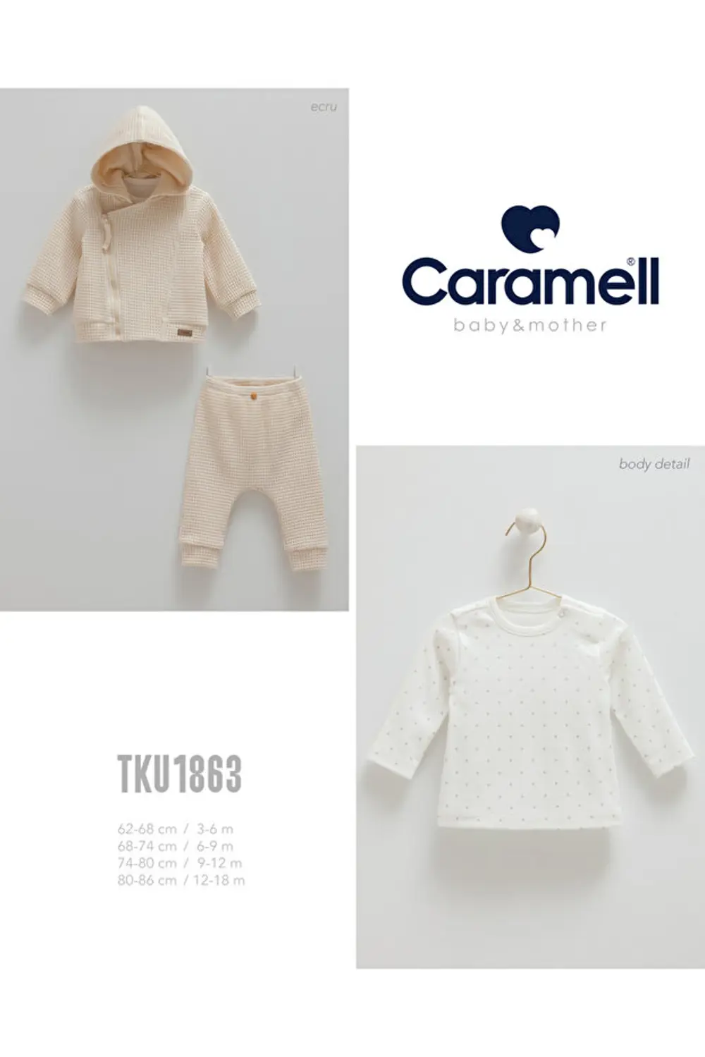 Caramell %100 Pamuk Soft Teddy 3'lü Takım CRML.TKU1863