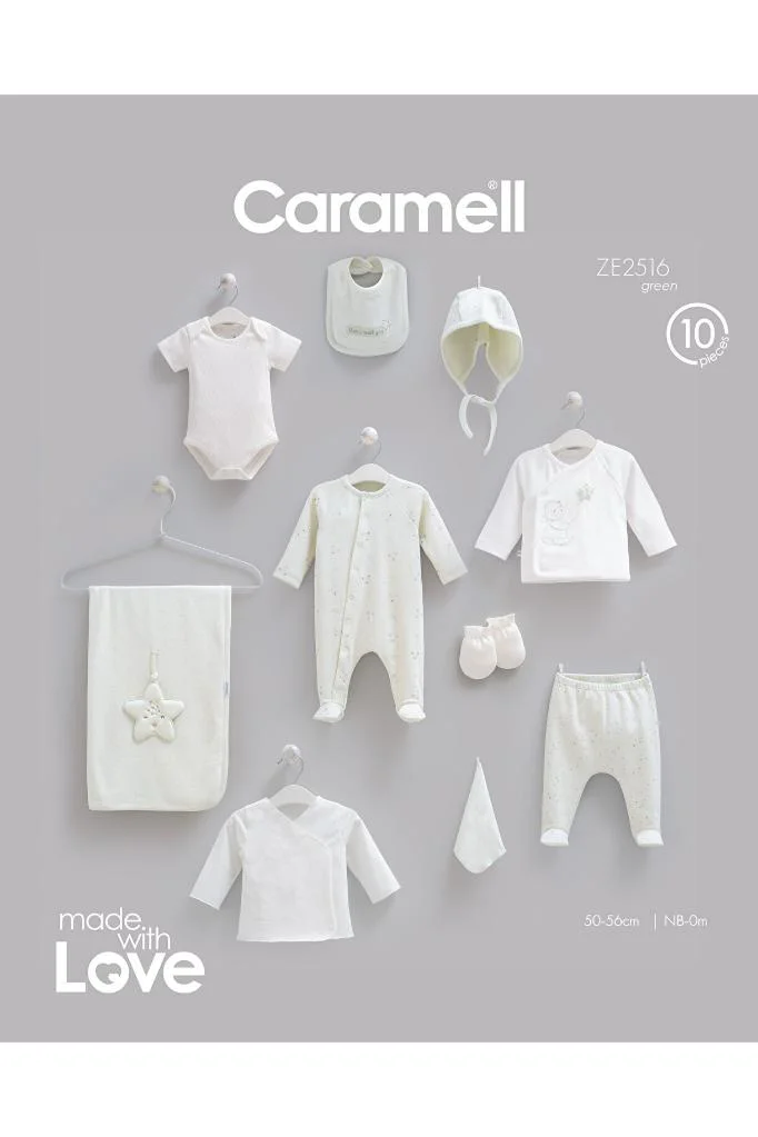 Caramell %100 Pamuk Teddy Bear 10'lu Set 0-3 Ay 50-56 cm Yeşil CRML.ZE2516.YSL Caramell %100 Pamuk Teddy Bear 10'lu Set 0-3 Ay 50-56 cm Yeşil CRML.ZE2516.YSL