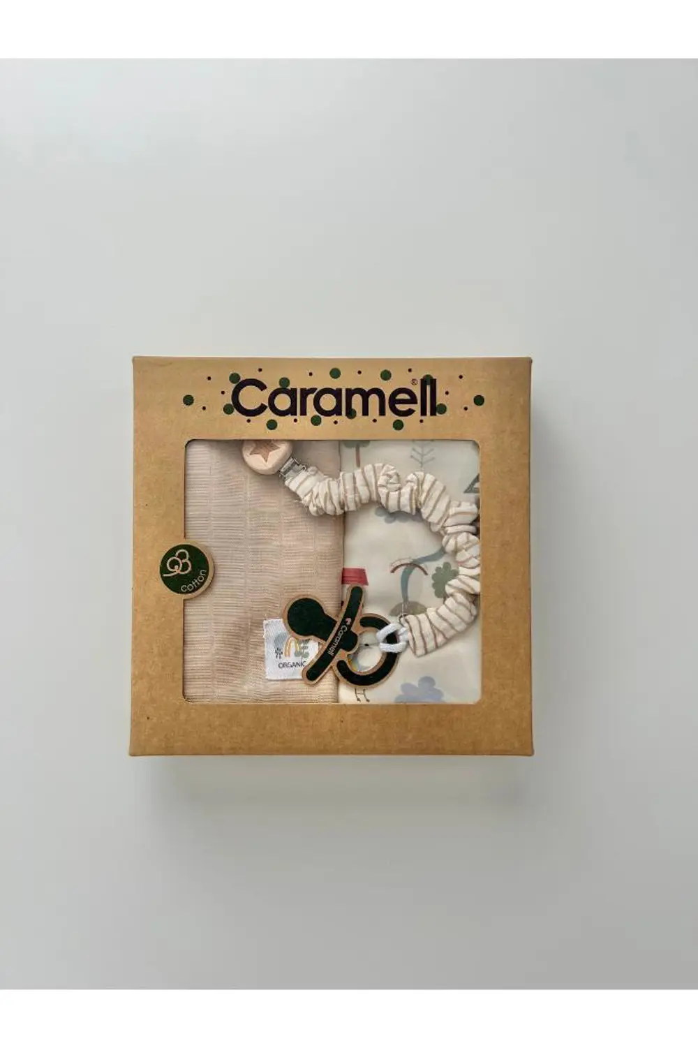 Caramell 3’lü Bebek Seti %100 Pamuk 75-85cm 1 Müslin Battaniye + 