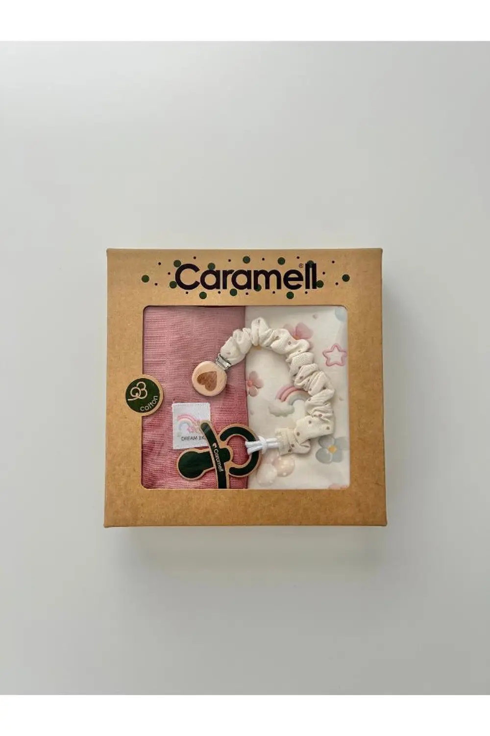 Caramell 3’lü Bebek Seti %100 Pamuk 80-90cm 1 Müslin Battaniye + 