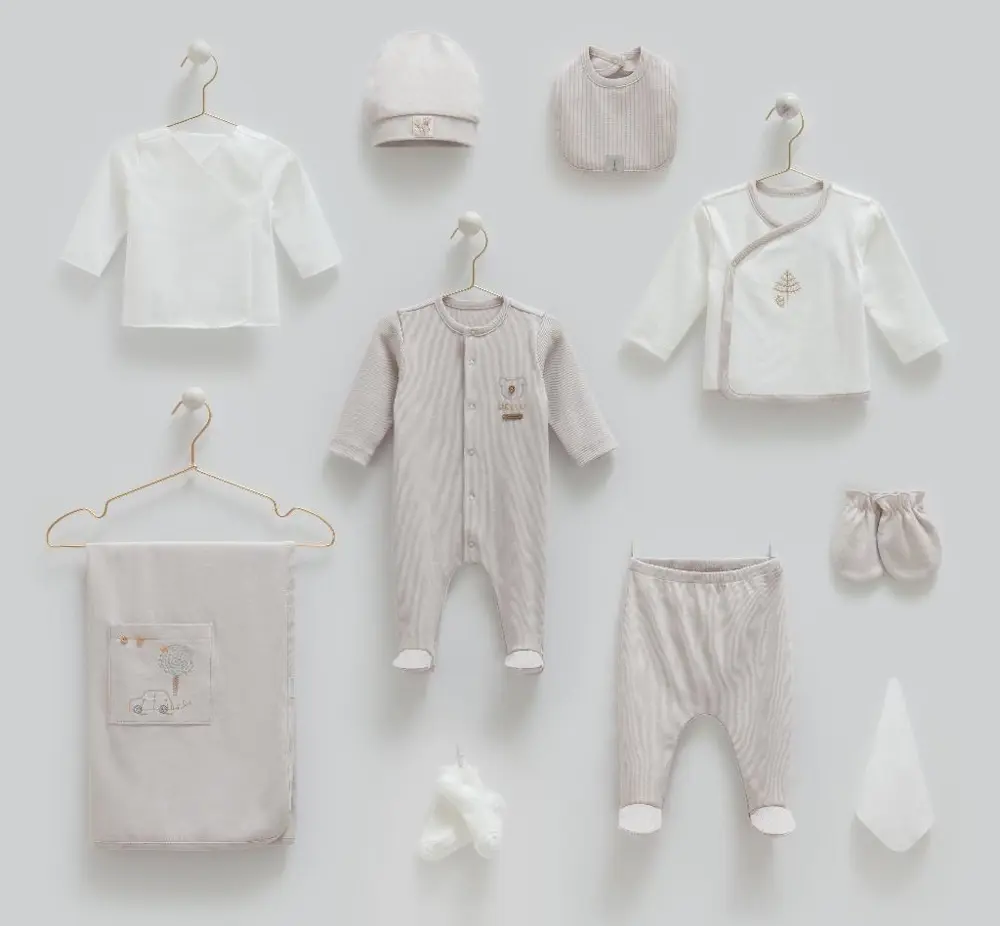 Caramell Hello Forest %100 Pamuk 10 Lu Hastane Çıkış Seti Gri CRM