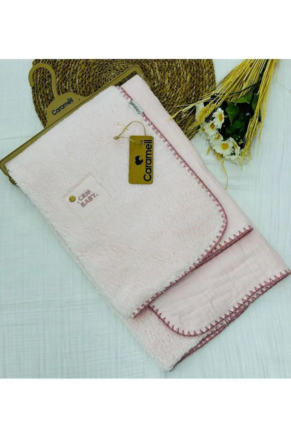 Caramell Müslin Ve Welsoft Bebek Battaniyesi