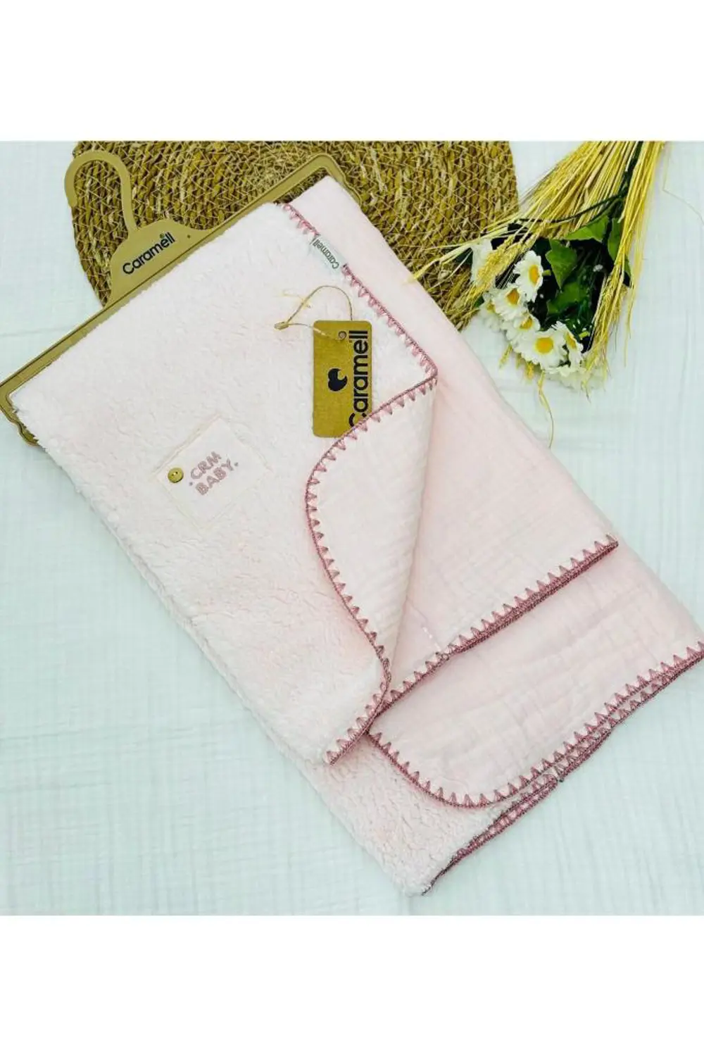 Caramell Müslin Ve Welsoft Bebek Battaniyesi