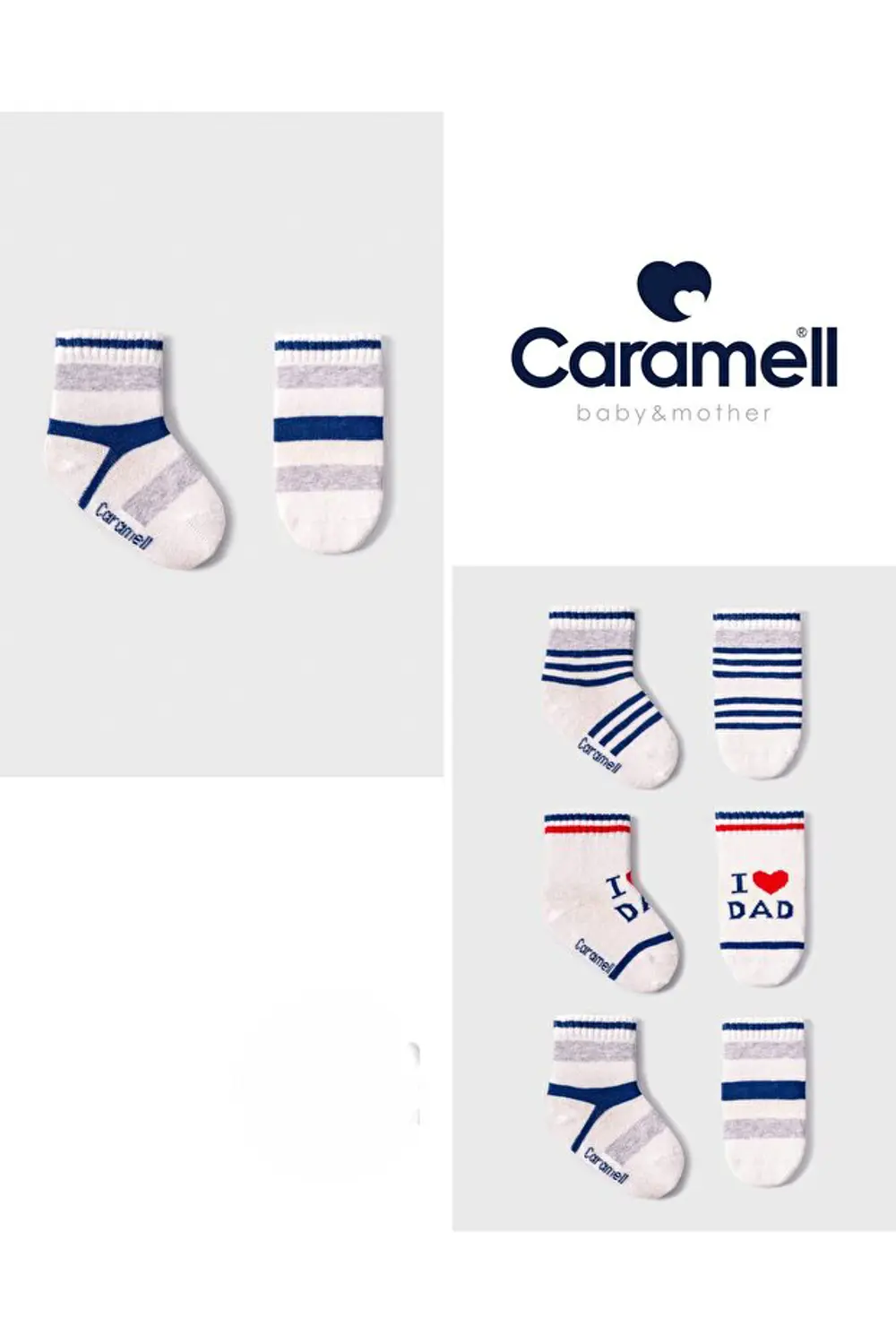 Caramell Pamuklu Erkek Bebek 3'lü Çorap 0-3 Ay CRML.COE2122 Caramell Pamuklu Erkek Bebek 3'lü Çorap 0-3 Ay CRML.COE2122