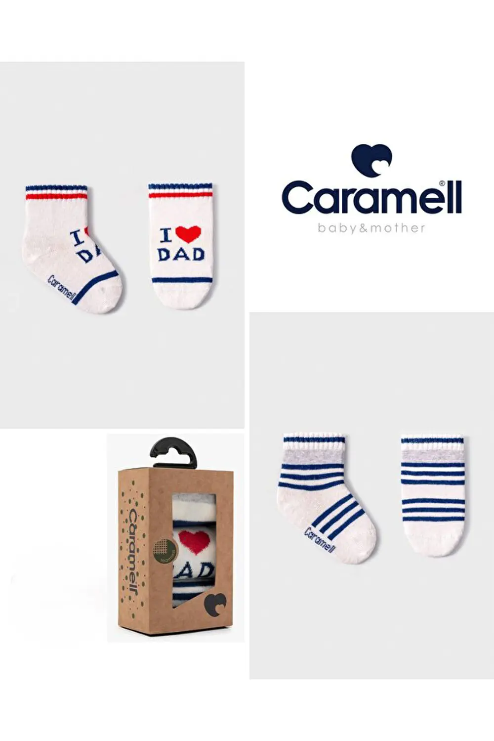 Caramell Pamuklu Erkek Bebek 3'lü Çorap 0-3 Ay CRML.COE2122 Caramell Pamuklu Erkek Bebek 3'lü Çorap 0-3 Ay CRML.COE2122