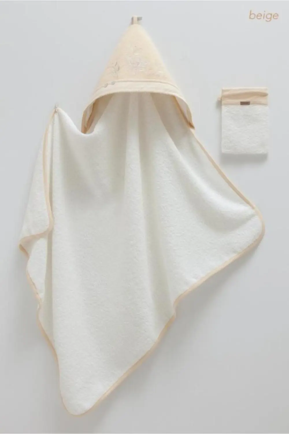 Caramell Soft Style Girl Bebek Havlu Ve Kese Takımı Bej CRML.BEJ.