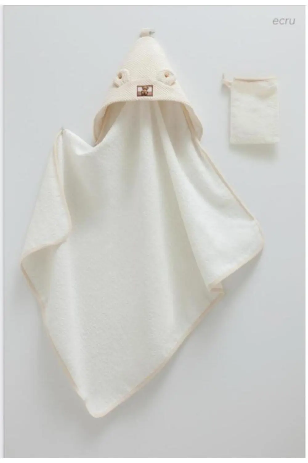 Caramell Soft Teddy Bebek Havlu Ve Kese Takımı Ekru CRML.EKR.BSU1