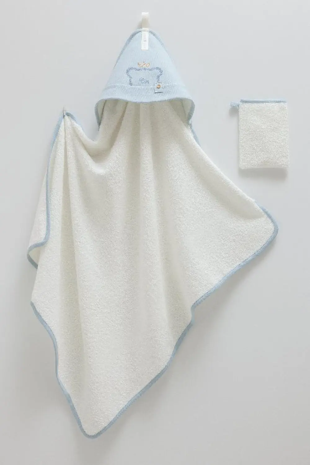 Caramell Very Cool Bebek Kundak Havlu ve Kese Mavi CRML.MV.BSE187