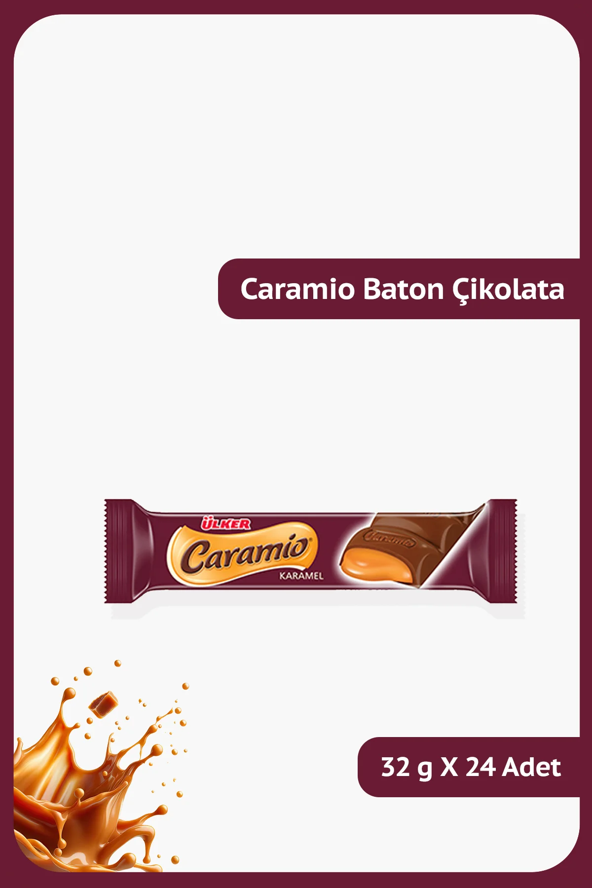 CARAMİO - Karamel Dolgulu Sütlü Çikolata - 32 gram - 24 Adet