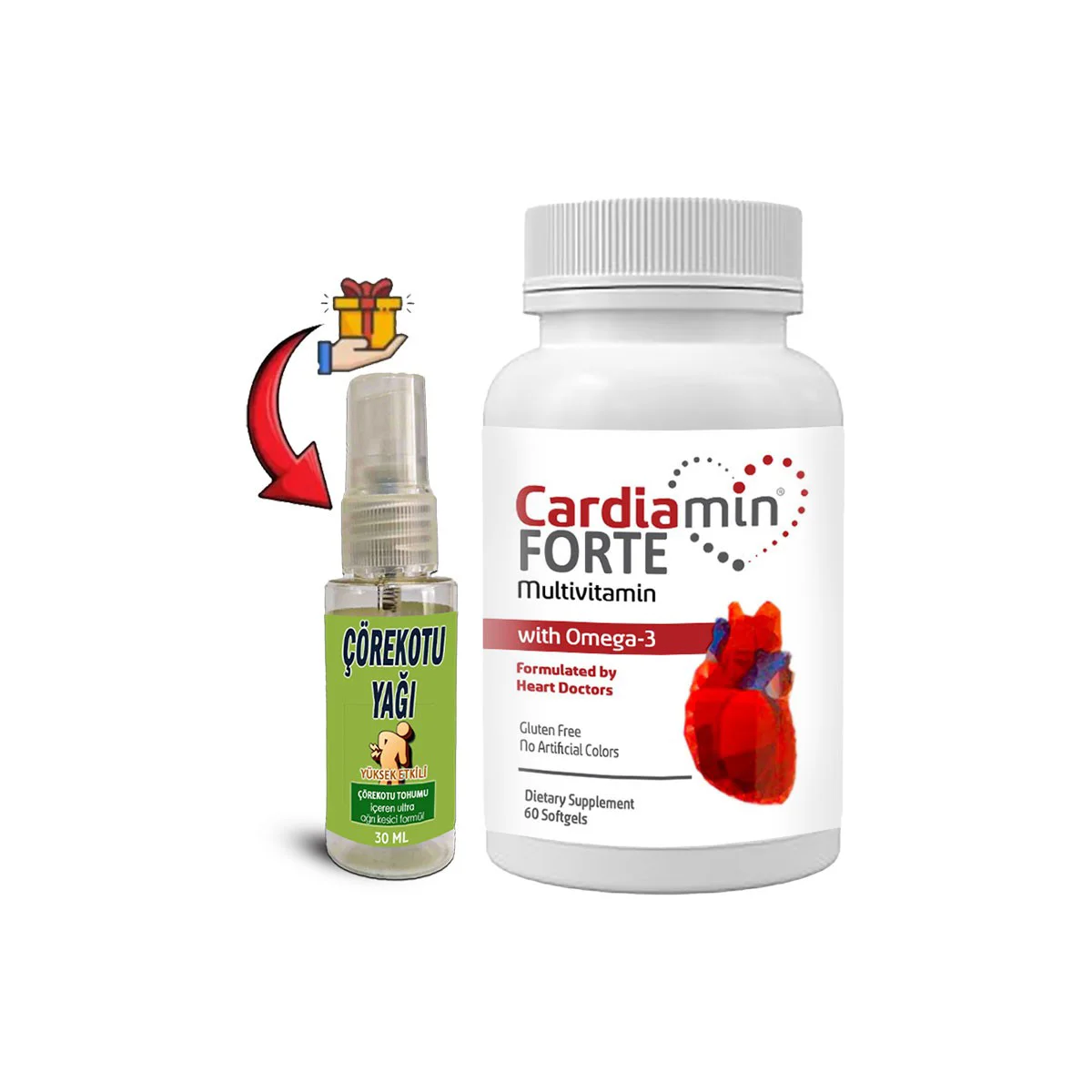 Cardiamin Forte - Omega 3, Multivitamin ve Çörek Otu Yağı Destekleyici Gıda | Kalp ve Damar Sağlığı