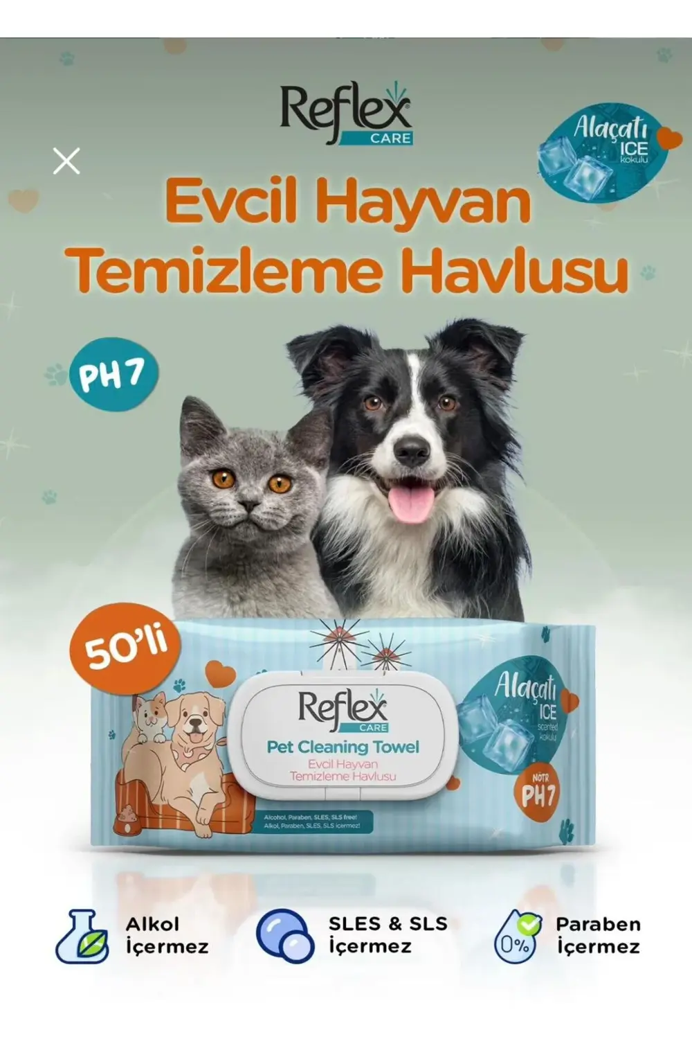 Care Alaçatı Ice Kokulu Kedi ve Köpekler için Çok Amaçlı Temizlem