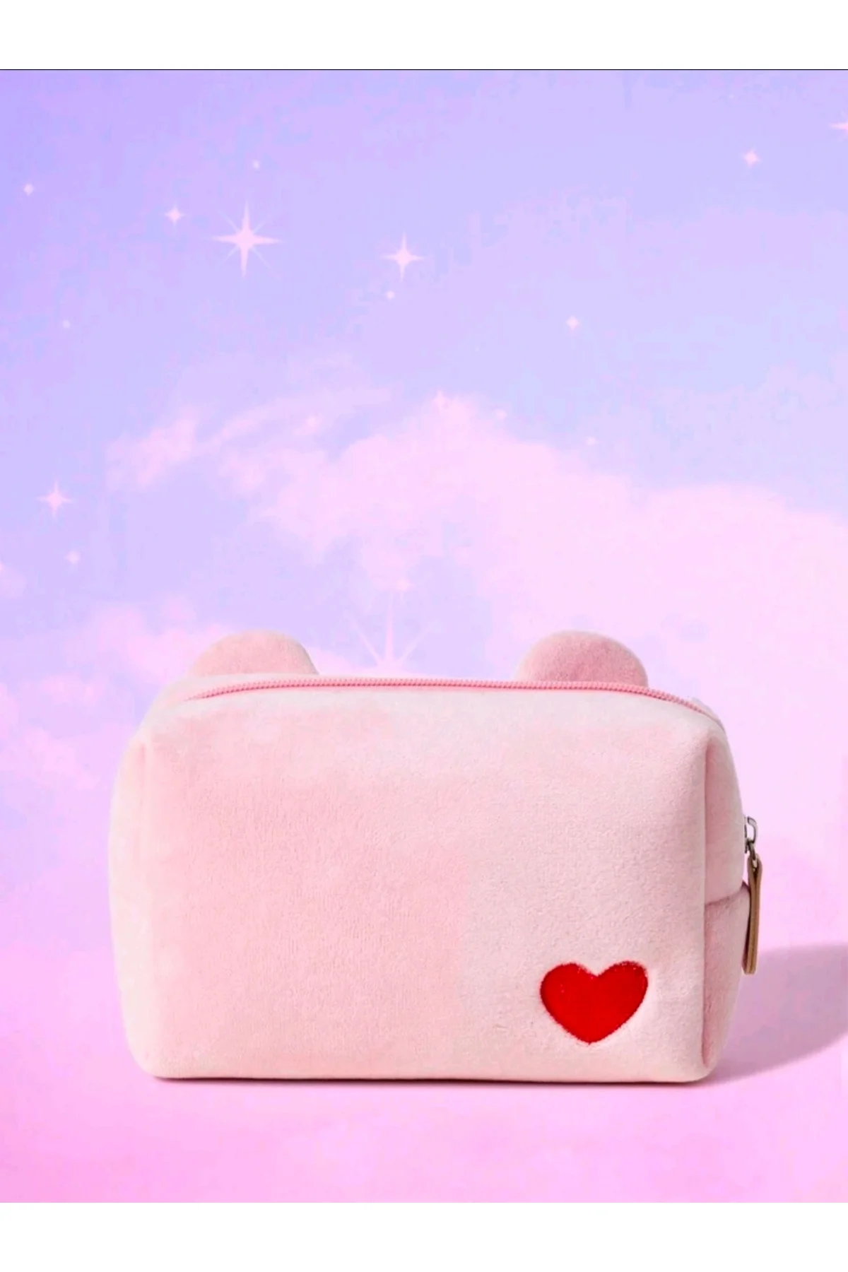 Care Bears Pembe Peluş Ayı Şekilli Kozmetik Makyaj Organizer Çanta