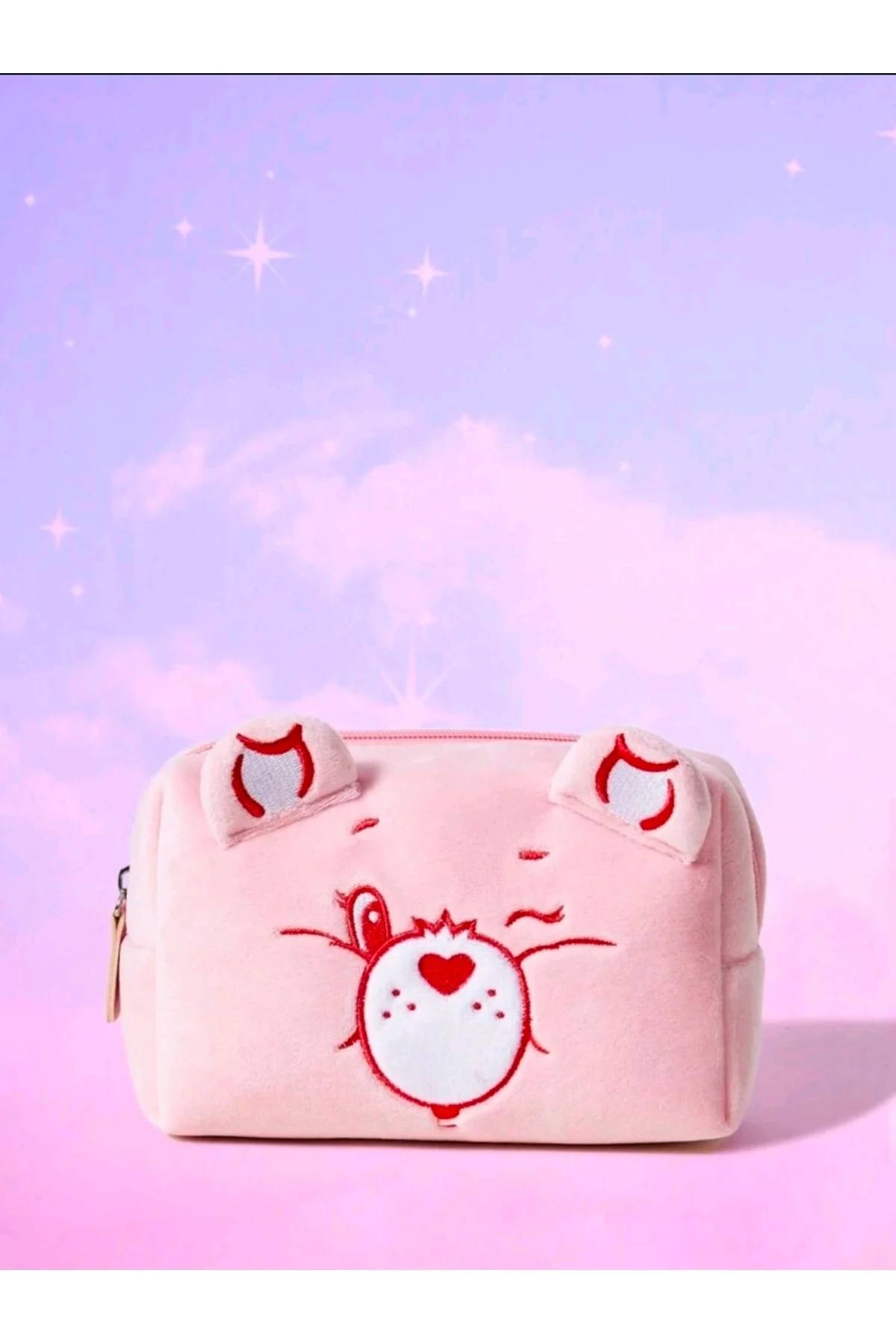 Care Bears Pembe Peluş Ayı Şekilli Kozmetik Makyaj Organizer Çanta