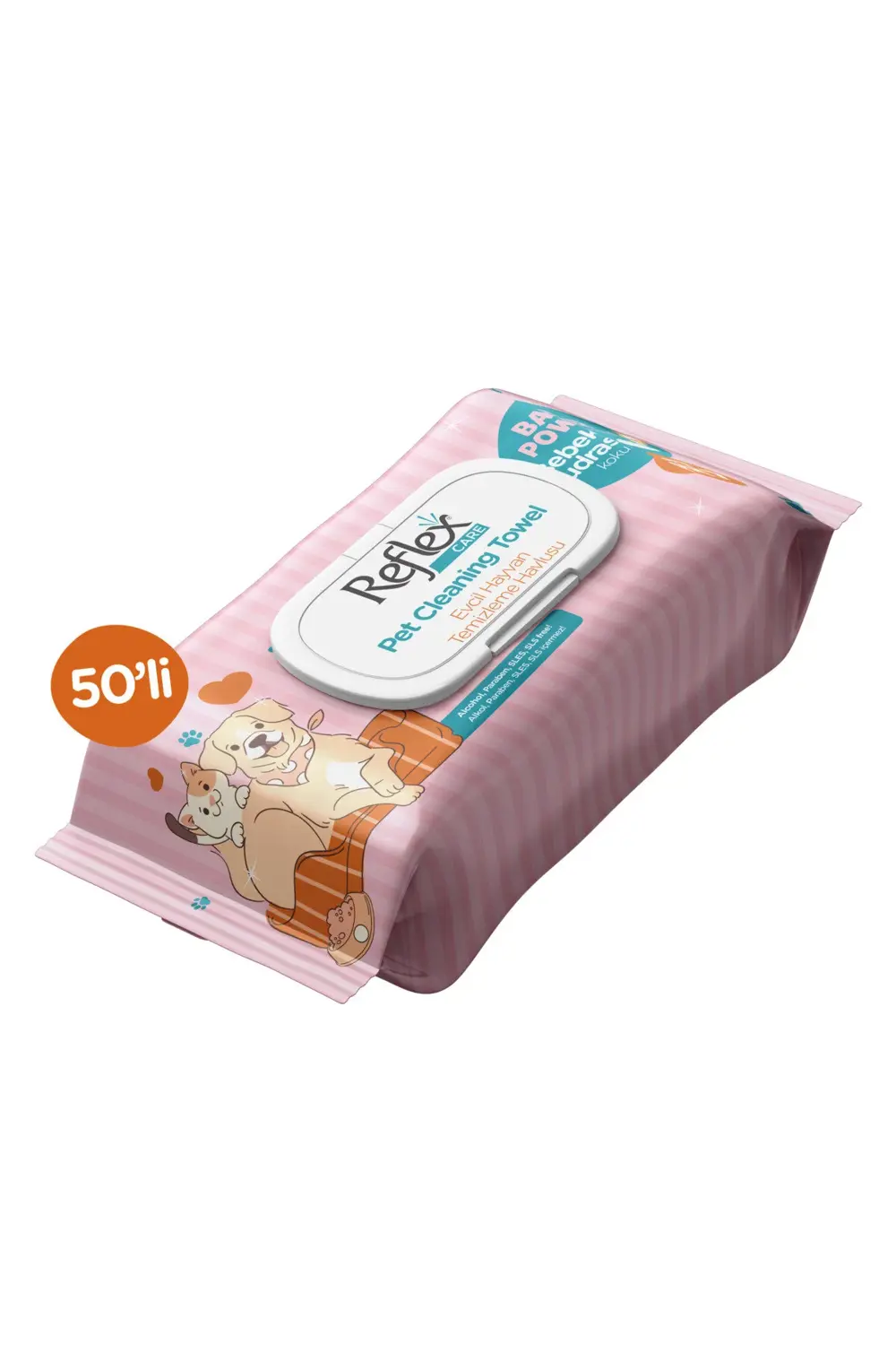 Reflex Care Evcil Hayvanlar İçin Çok Amaçlı Temizleme Havlusu 50'Li - Be