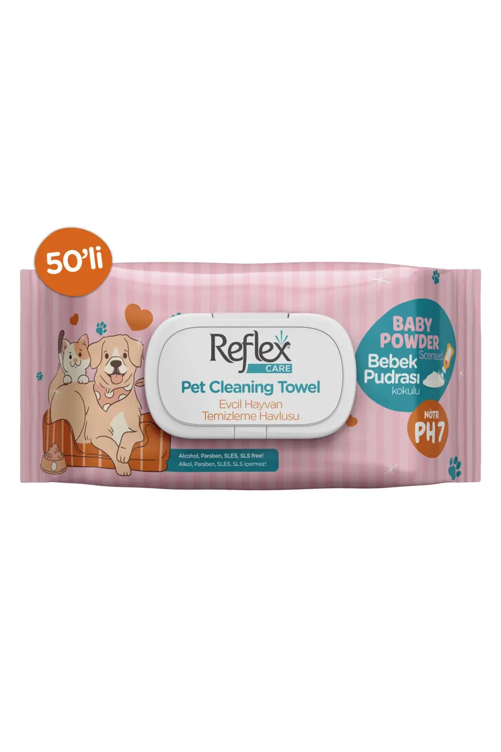 Care Evcil Hayvanlar için Çok Amaçlı Temizleme Havlusu 50'li - Be