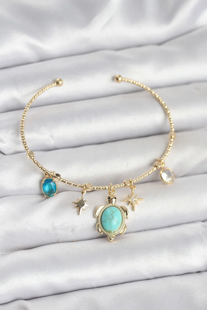 Caretta Caretta Charmlı Gold Renk Kadın Bileklik Tj-bb8033 Diğer