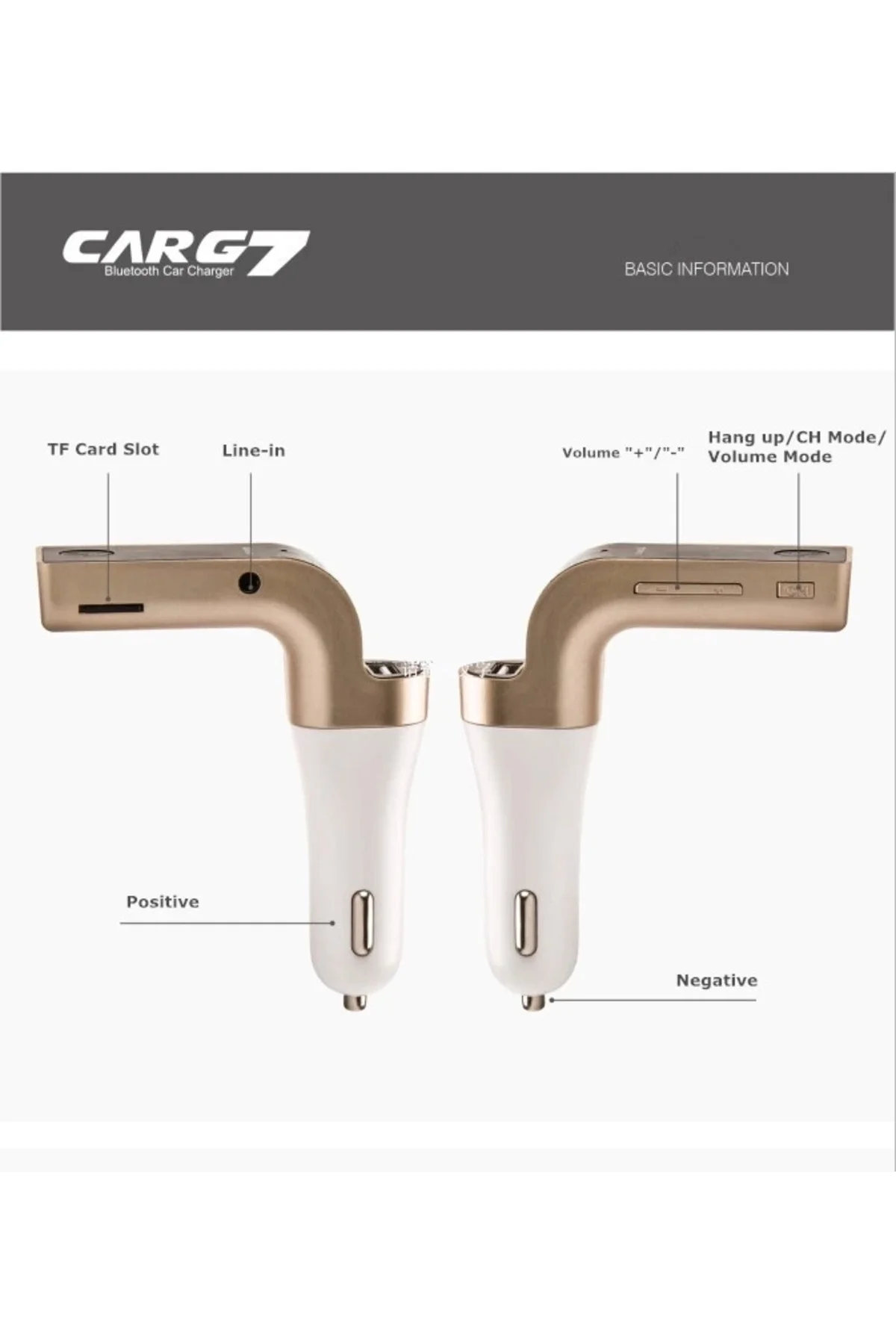 Carg7 Bluetooth Araç Fm Transmitter Usb Girişli
