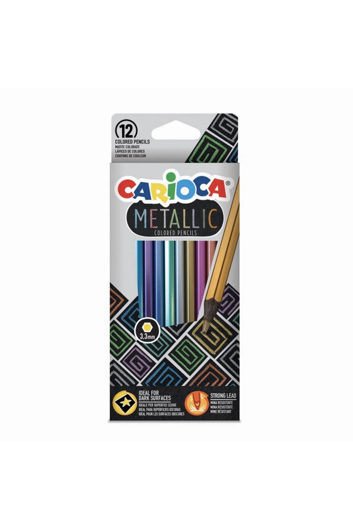 Carioca 12 Renk Metalik Kuru Boya Seti