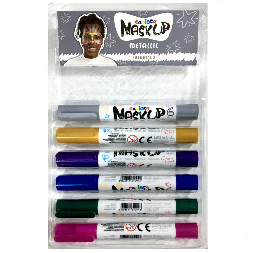 Carioca 6 Gr. 6 Renk Metalik Yüz Boyası 43155 Carioca 6 Gr. 6 Renk Metalik Yüz Boyası 43155