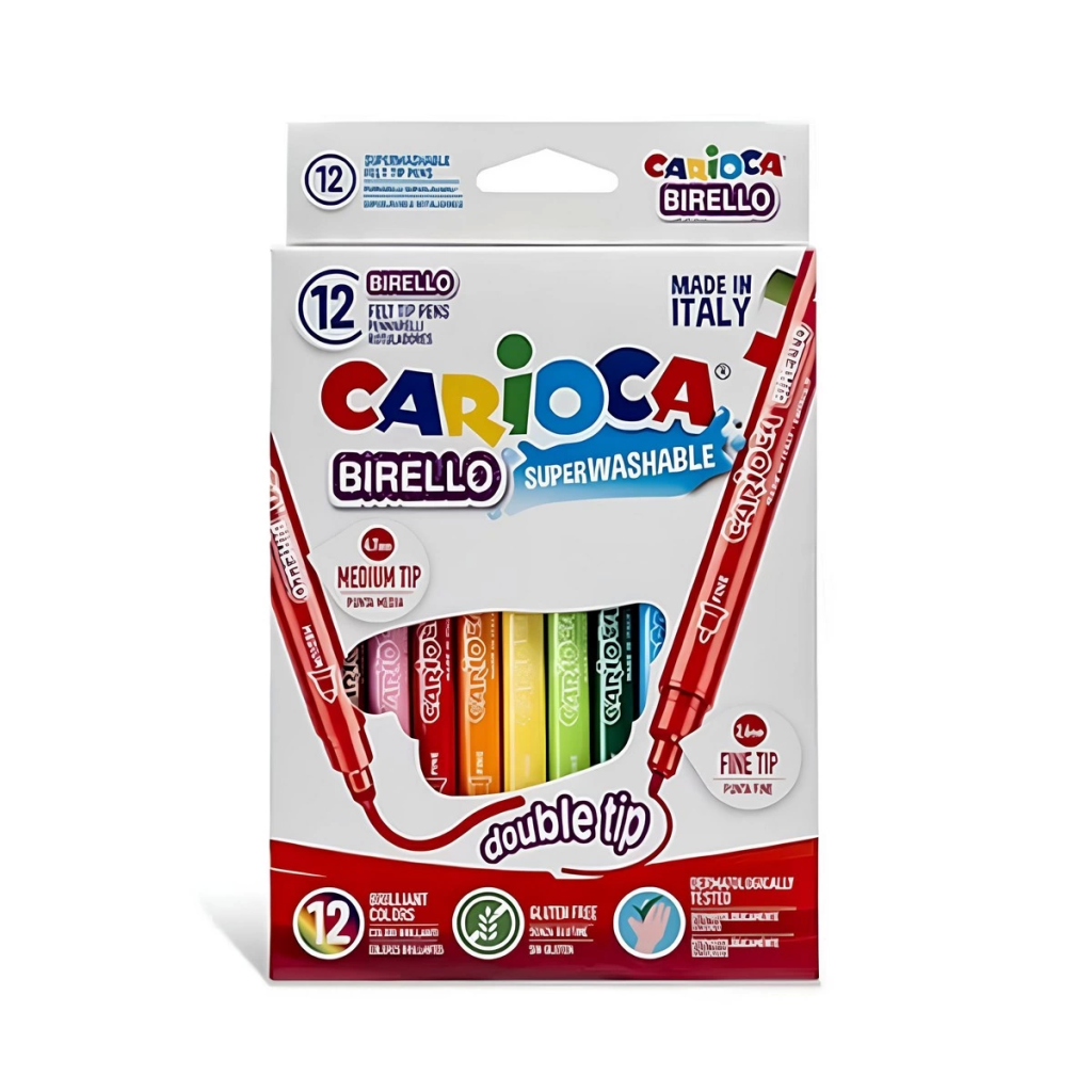 Carioca Bırello Süper Yıkanabilir Çift Taraflı Keçeli Boya Kalemi Carioca Bırello Süper Yıkanabilir Çift Taraflı Keçeli Boya Kalemi