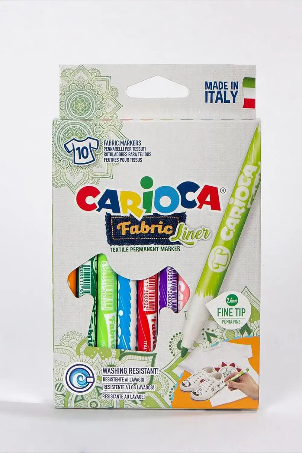 Carioca Fabric Liner Kumaş Keçeli Boyama Kalemi 10'lu