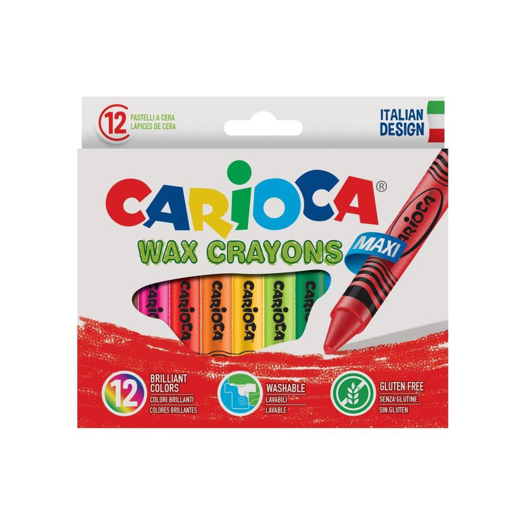 Carioca Wax Maxi Yıkanabilir Pastel Boya Kalemi 12'Li Carioca Wax Maxi Yıkanabilir Pastel Boya Kalemi 12'Li