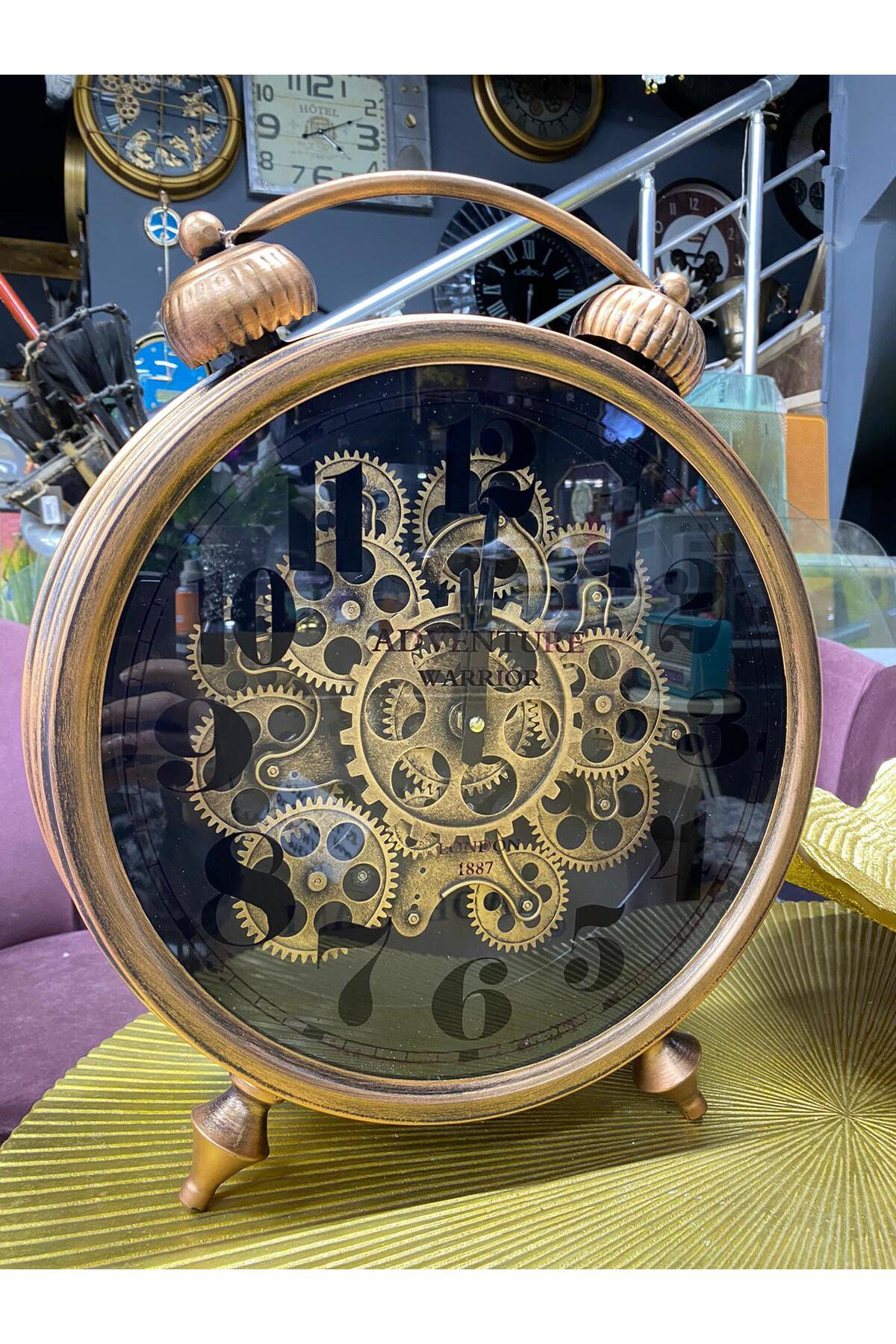 Elif Aksesuar Çarklı Masa Üstü Ve Duvar Saati 39X46cm