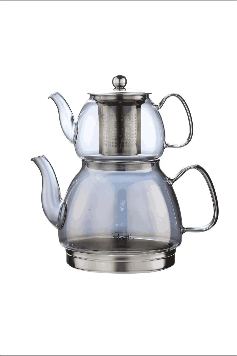 Carlo Füme Indüksiyon Tabanlı Borosilikat Cam Çaydanlık Takımı 50