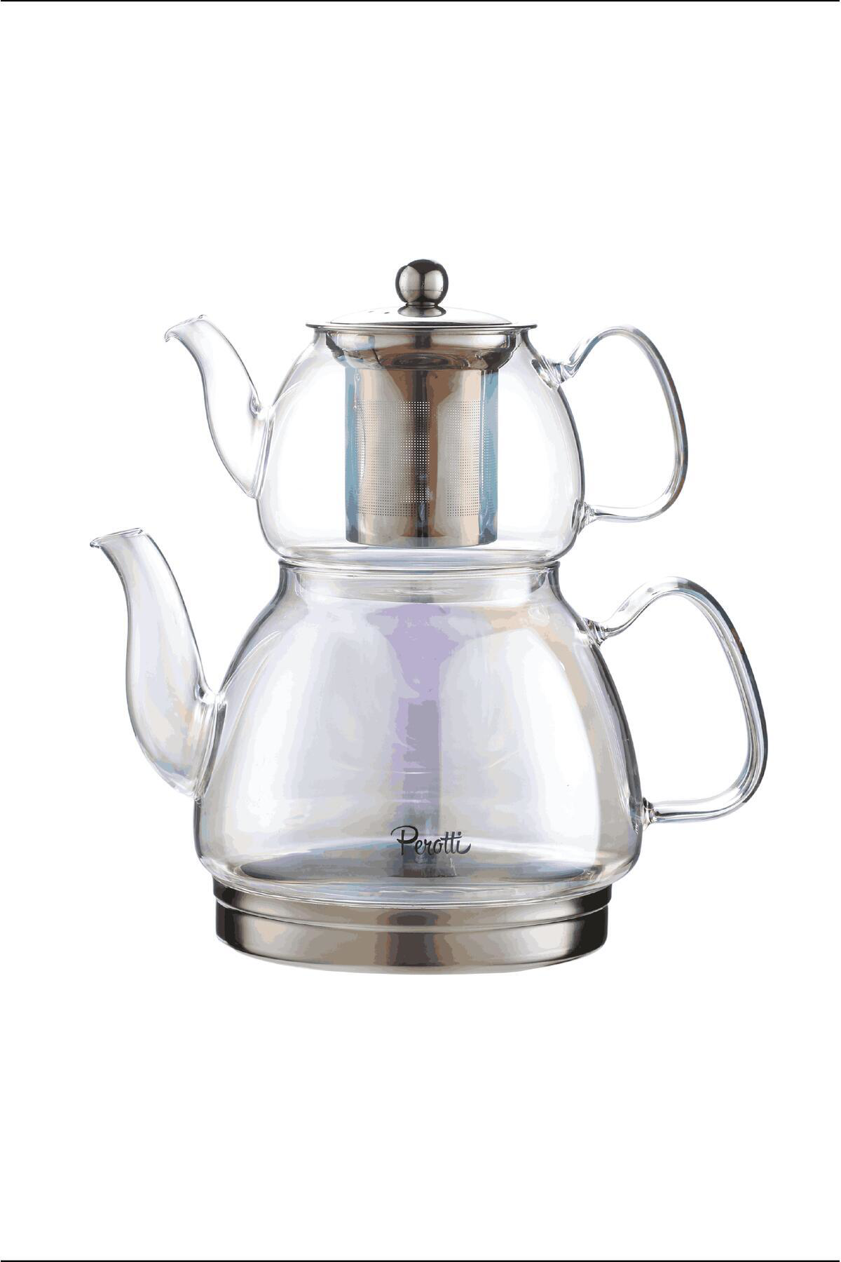 Mutfaksultani Carlo Luster İndüksiyon Tabanlı Borosilikat Cam Çaydanlık Takımı