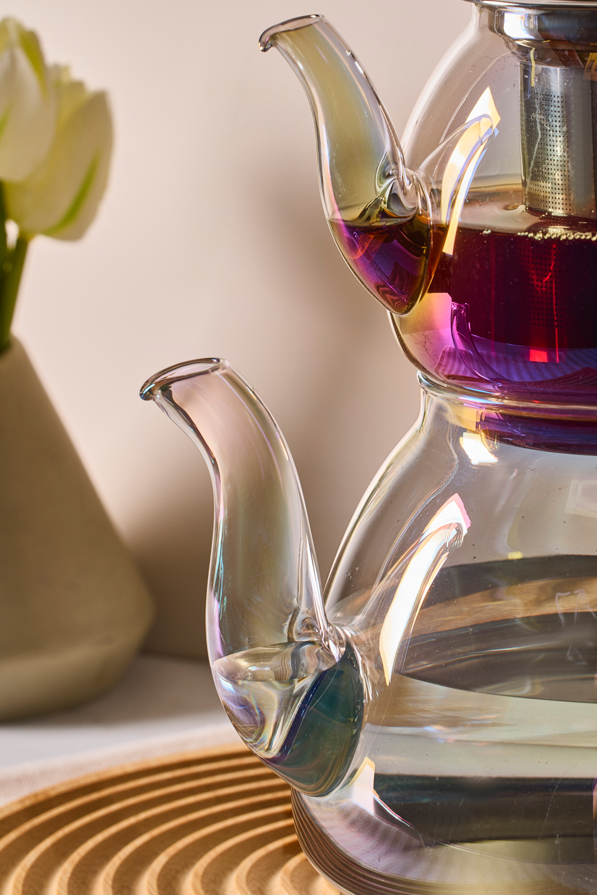 Mutfaksultani Carlo Luster İndüksiyon Tabanlı Borosilikat Cam Çaydanlık Takımı