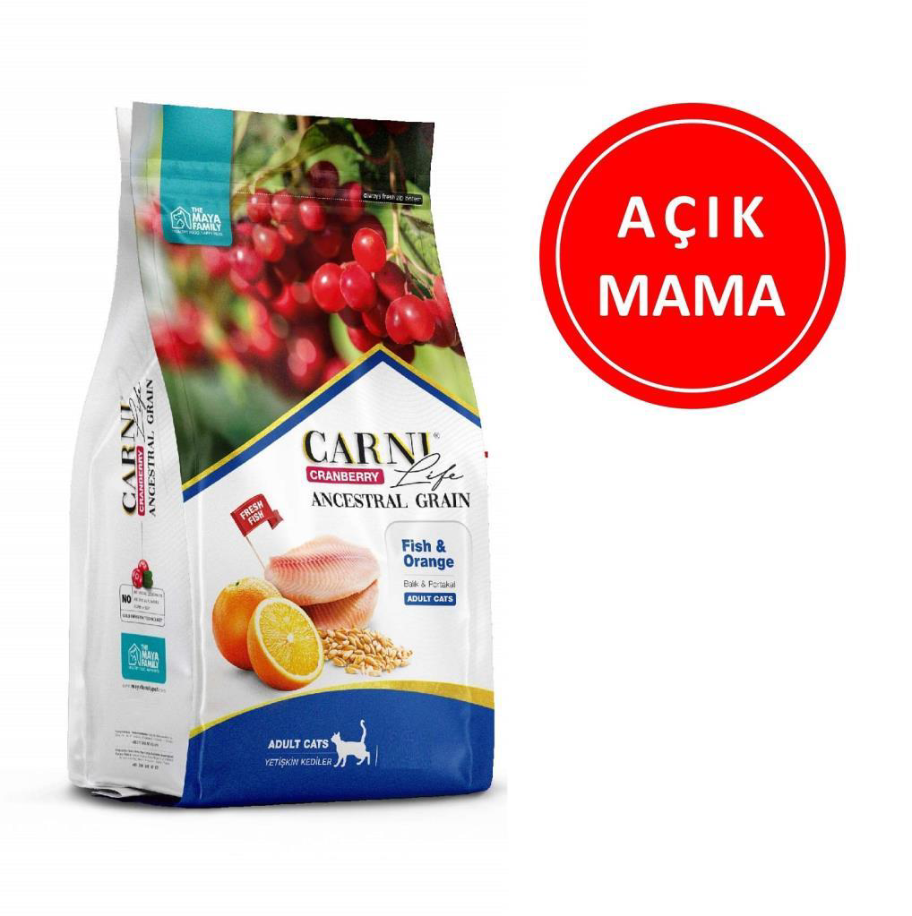 Carni Life Kızılcık Balık Etli ve Portakallı Yetişkin Kedi Maması
