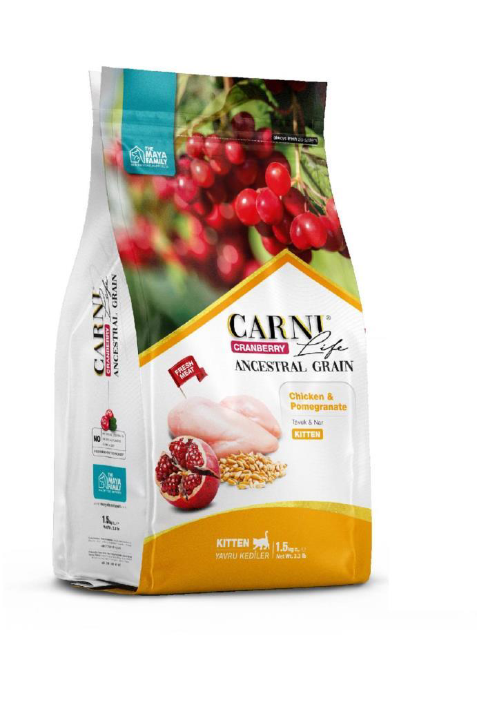 Carni Life Kızılcık Tavuklu ve Narlı Yavru Kedi Maması 1.5 Kg Carni Life Kızılcık Tavuklu ve Narlı Yavru Kedi Maması 1.5 Kg