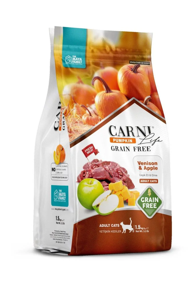Carni Life Tahılsız Pumpkin Geyik Etli & Elmalı Yetişkin Kedi Mam