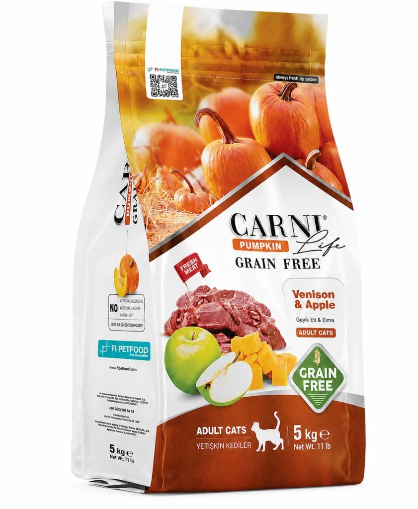 Carni Life Tahılsız Pumpkin Geyik Etli & Elmalı Yetişkin Kedi Mam Carni Life Tahılsız Pumpkin Geyik Etli & Elmalı Yetişkin Kedi Mam