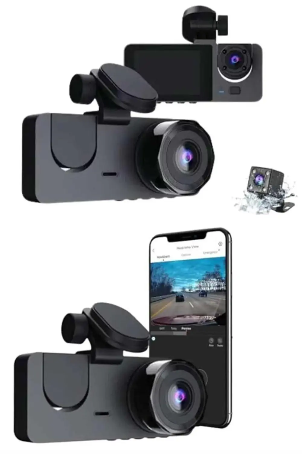 CarPlay Fotoğraf ve Video Kaydedici Araç İçi Kamera Ekranlı