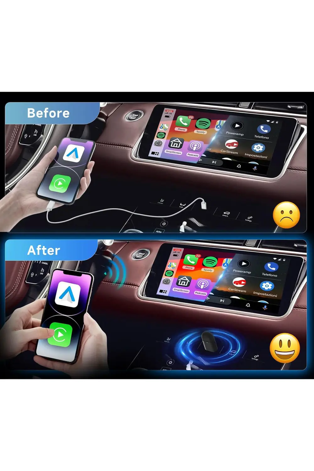 Carplay Usb ve Type-c 2in1 Araç Multimedya Adaptörü Yeni Tasarım 