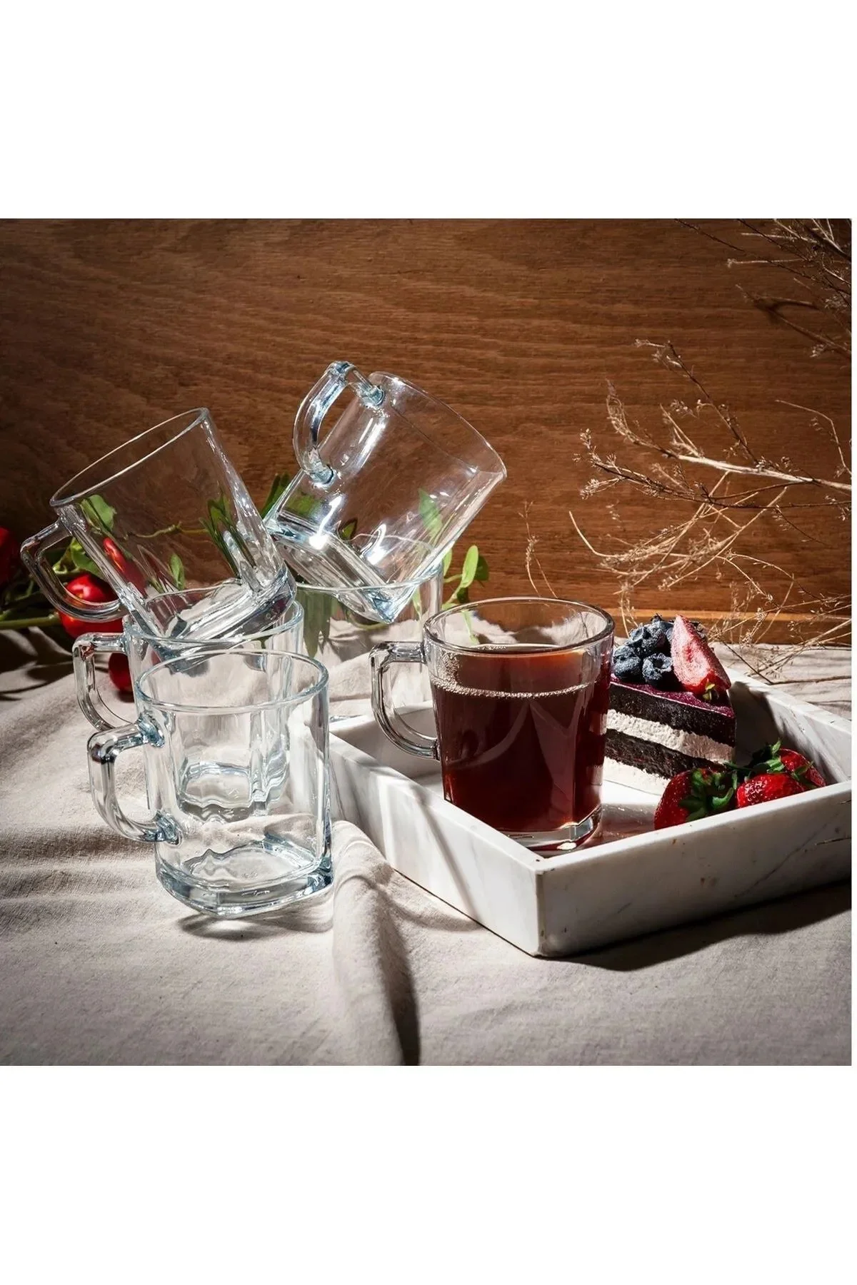Carre 6lı Kulplu Çay Kahve Fincan Bardak 270 ml Fiyatı, Yorumları ve Özellikleri