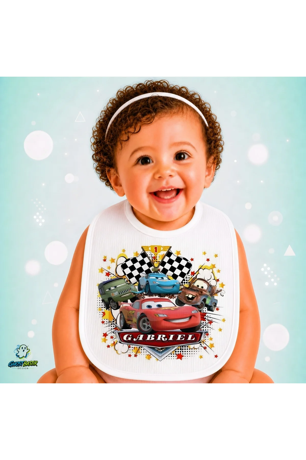Cars Mcqueen Keten Bebek Mama Önlüğü – Yumuşak, Emici, Yıkanabilir, Özel Tasarım P036