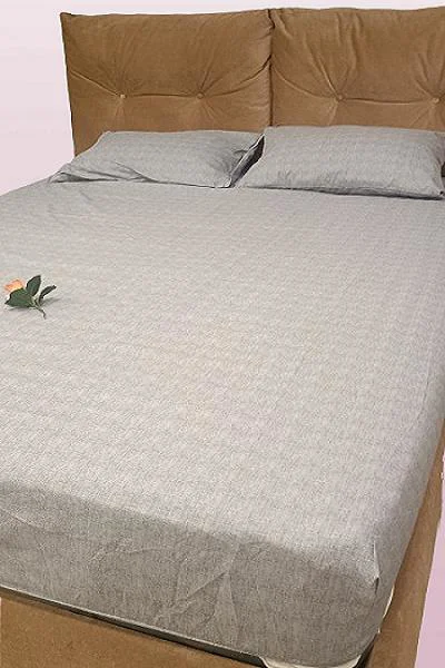 Çarşaf 90298 Fıtted Çift Kişi Keten Tarzı Pamuk Kumaş 2Yastık Kıl