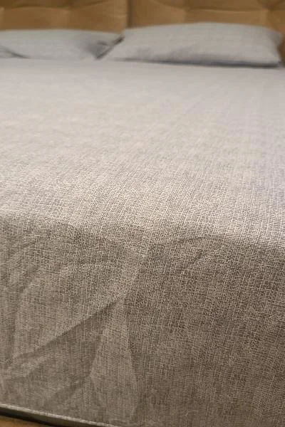 Çarşaf 90298 Fıtted Çift Kişi Keten Tarzı Pamuk Kumaş 2Yastık Kıl