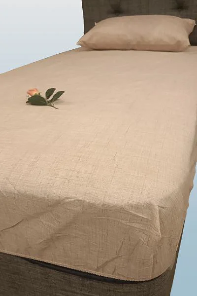Çarşaf 90299 Fıtted Keten Tarzı Pamuk Kumaş somon Tek Kişi Yastık