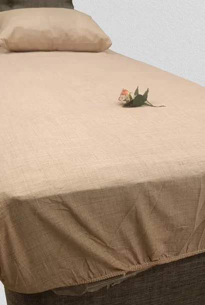 Çarşaf 90299 Fıtted Keten Tarzı Pamuk Kumaş somon Tek Kişi Yastık