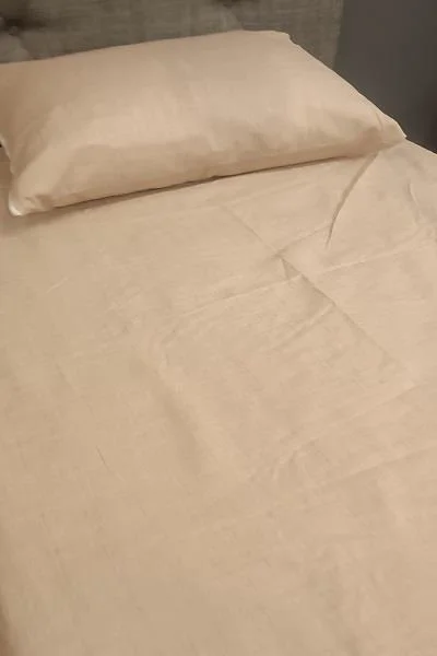 Çarşaf 90299 Fıtted Keten Tarzı Pamuk Kumaş somon Tek Kişi Yastık