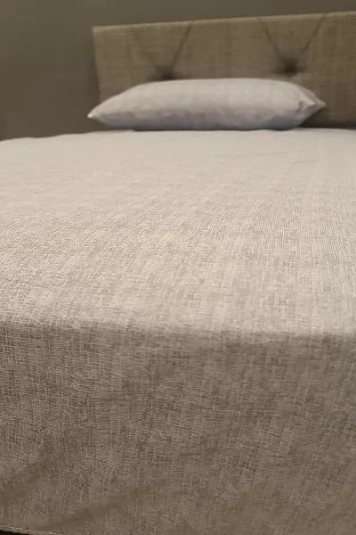 Çarşaf Fitted 90300 Tek  Yavruağzı renk Krem Keten Pamuk Kumaş Ya